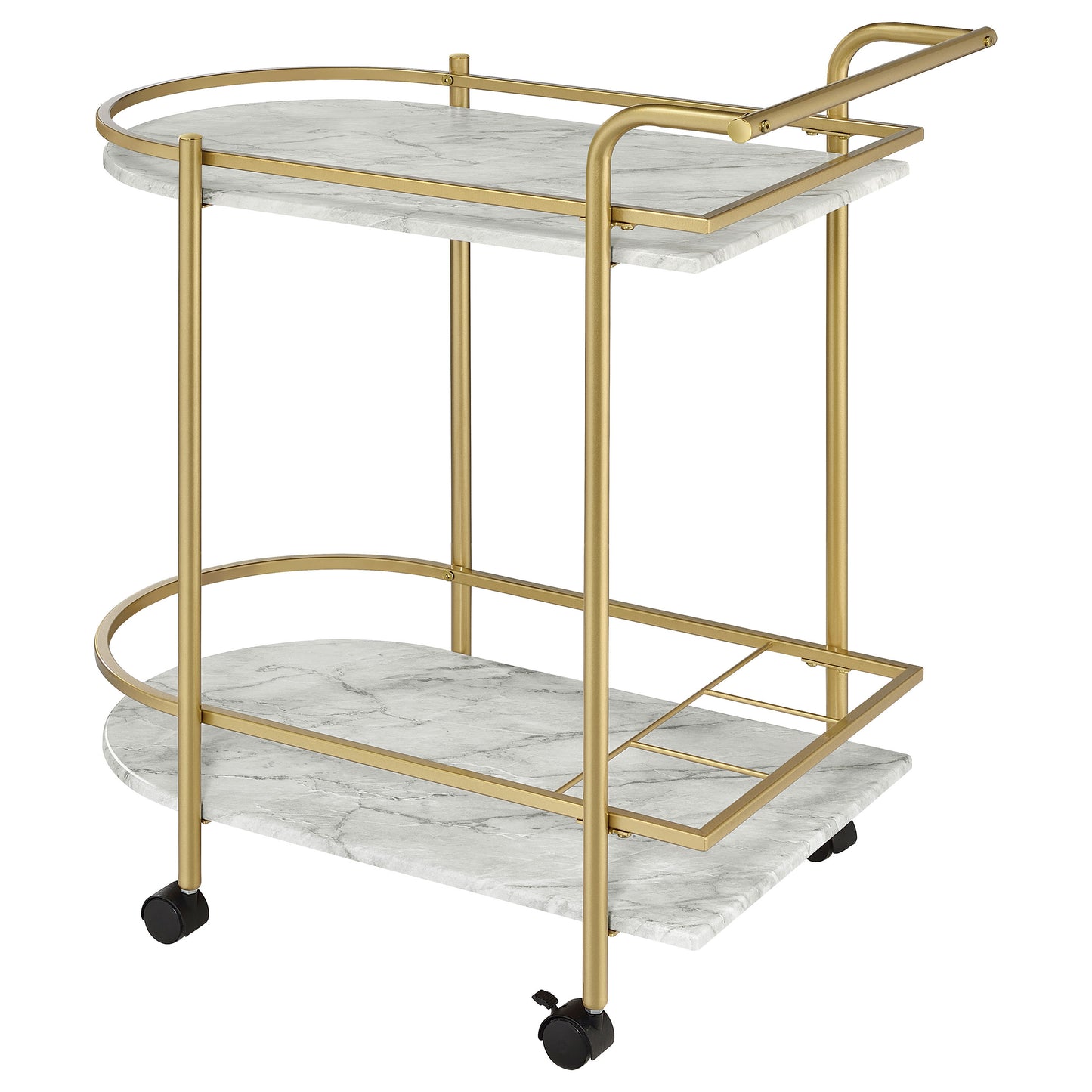 Desiree 2-tier Bar Cart with Casters Gold