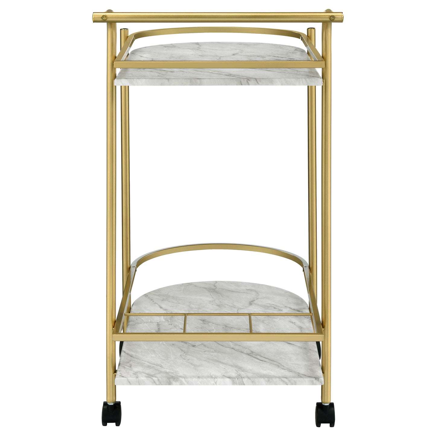 Desiree 2-tier Bar Cart with Casters Gold