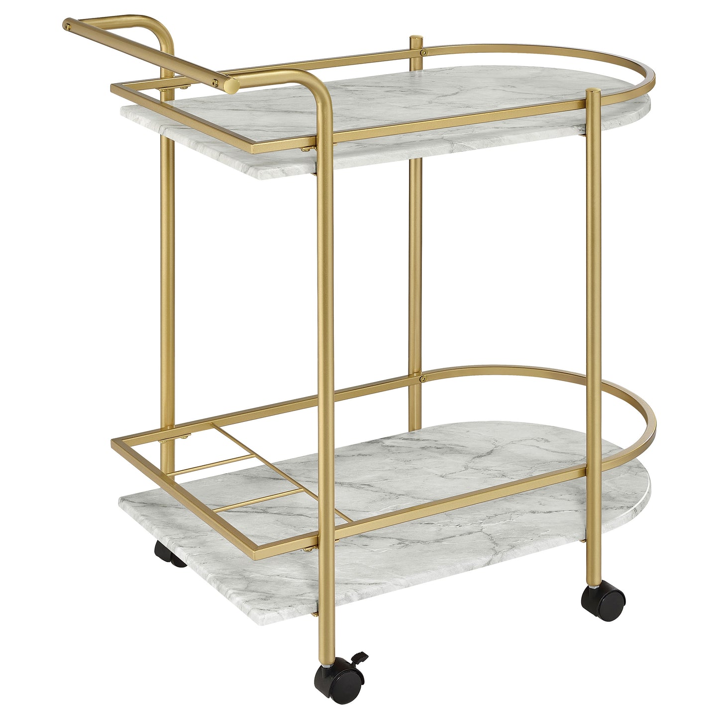 Desiree 2-tier Bar Cart with Casters Gold