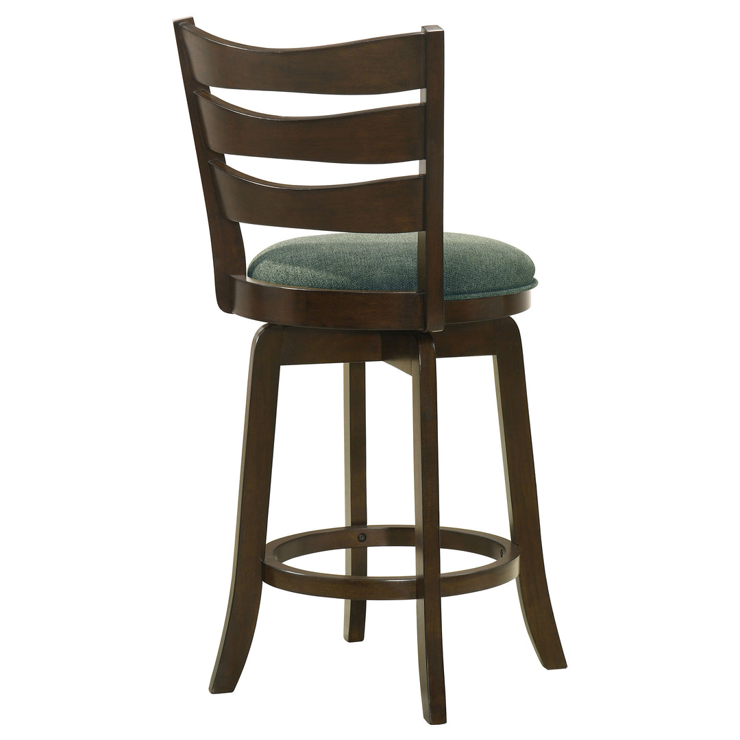 Murphy Ladder Back Counter Height Swivel Bar Stool Dark Cherry and Hunter Green