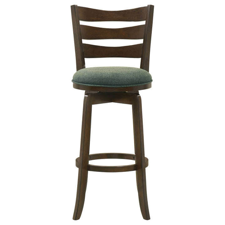 Murphy Ladder Back Pub Height Swivel Bar Stool Dark Cherry and Hunter Green