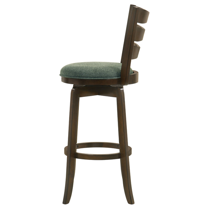 Murphy Ladder Back Pub Height Swivel Bar Stool Dark Cherry and Hunter Green