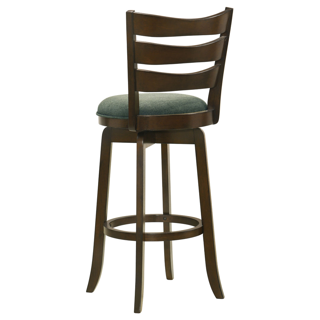 Murphy Ladder Back Pub Height Swivel Bar Stool Dark Cherry and Hunter Green