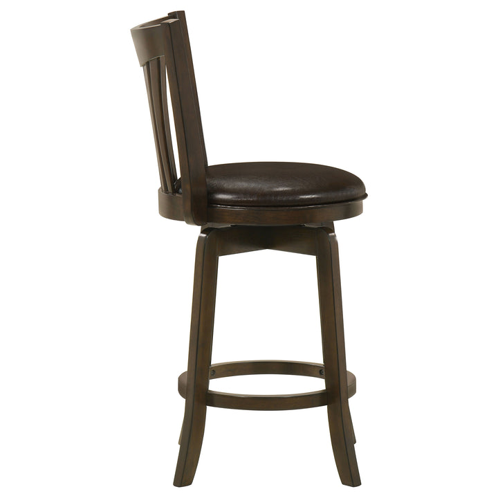 Lambert Counter Height Swivel Bar Stool with Upholstered Seat Dark Cherry