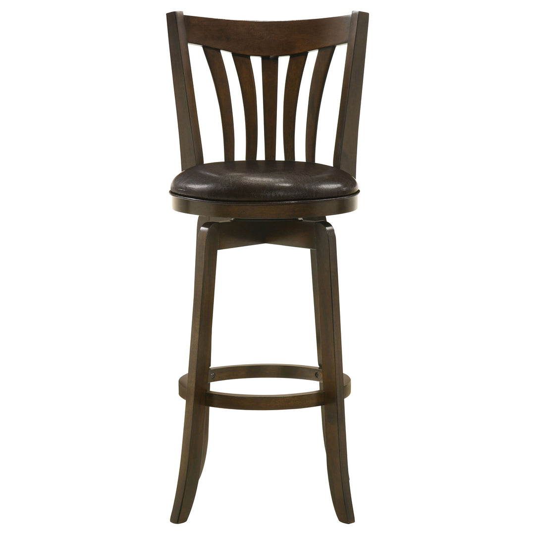 Lambert Pub Height Swivel Bar Stool with Upholstered Seat Dark Cherry