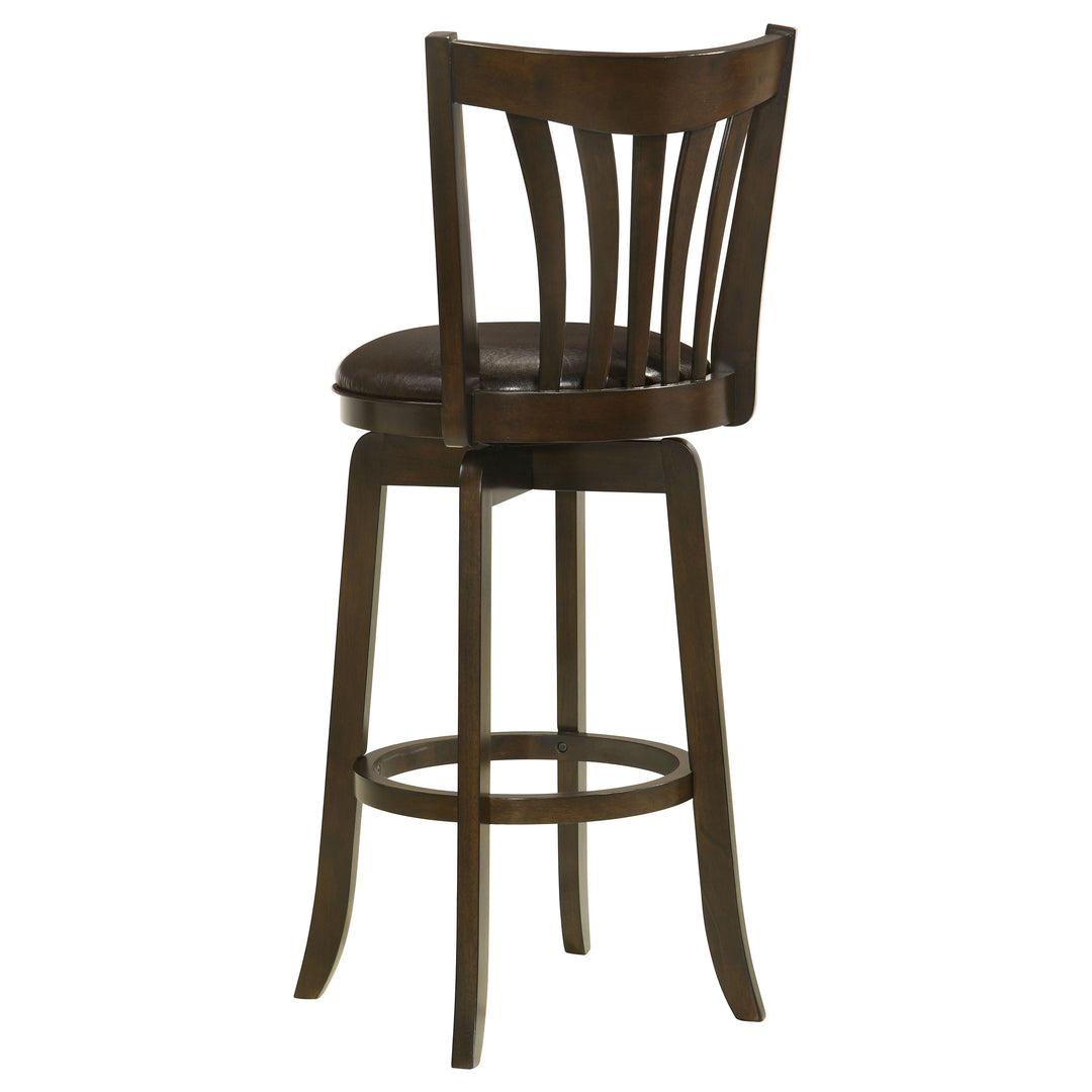 Lambert Pub Height Swivel Bar Stool with Upholstered Seat Dark Cherry