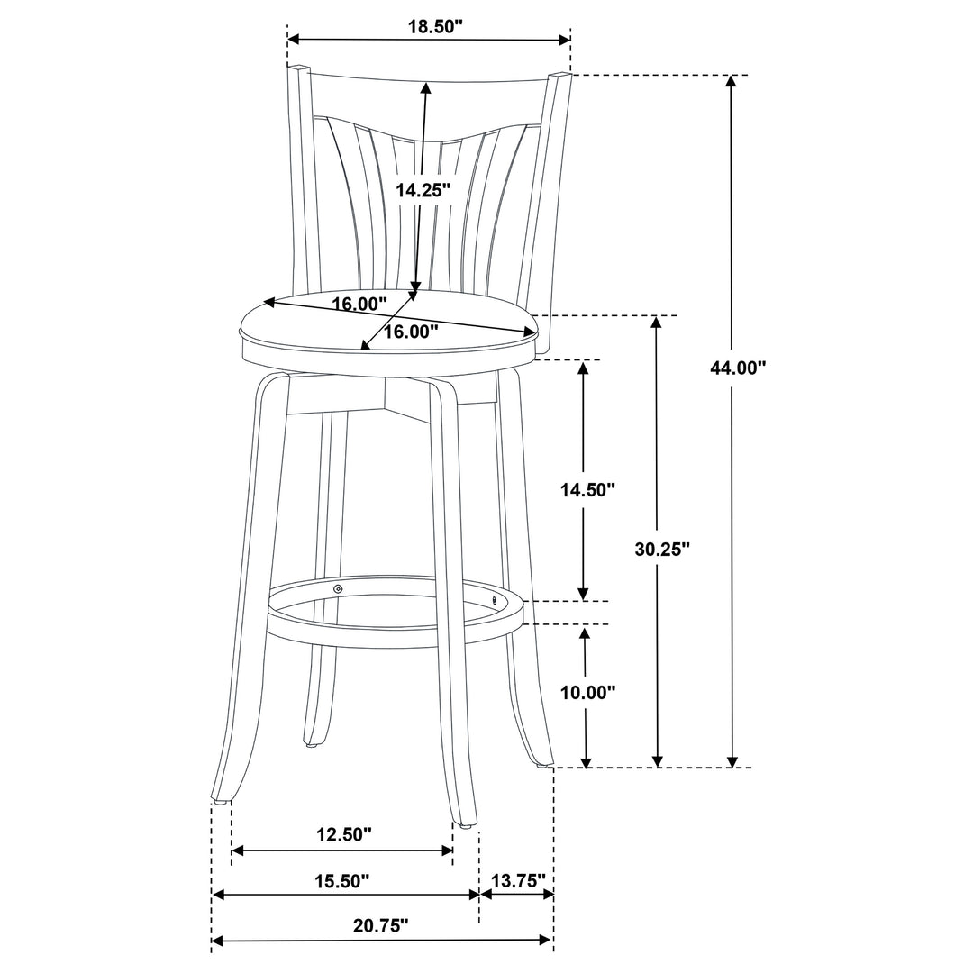 Lambert Pub Height Swivel Bar Stool with Upholstered Seat Dark Cherry