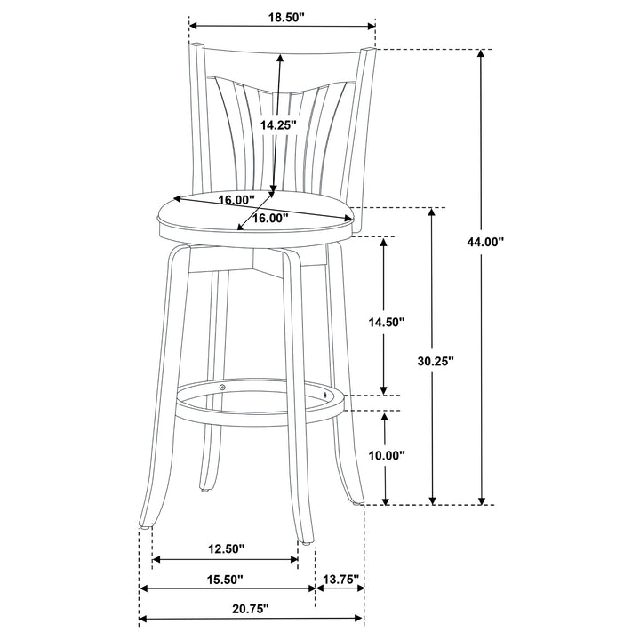 Lambert Pub Height Swivel Bar Stool with Upholstered Seat Dark Cherry