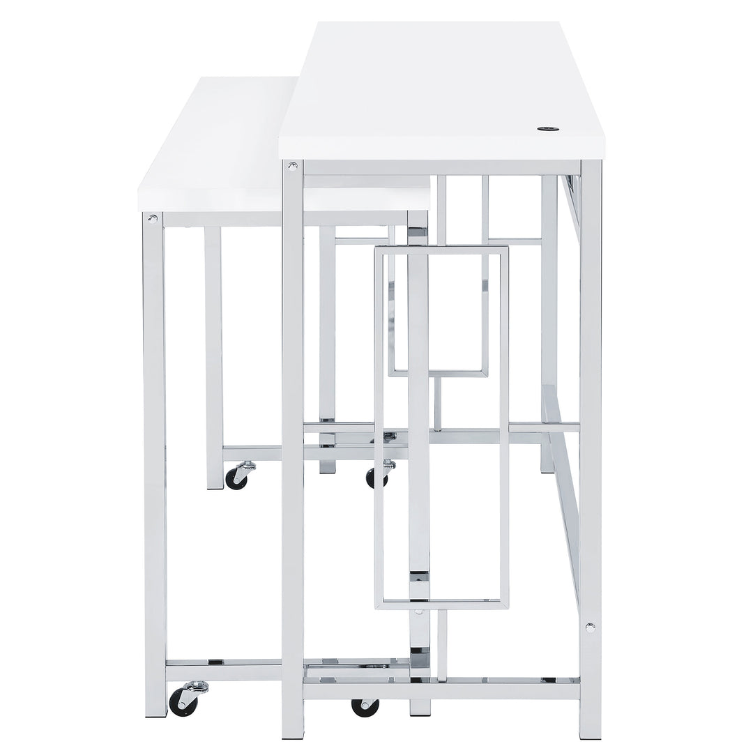 Jackson 4-piece Multipurpose Counter Height Table Set White and Chrome