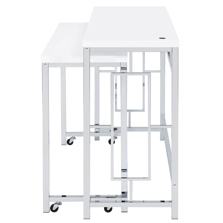 Jackson 4-piece Multipurpose Counter Height Table Set White and Chrome