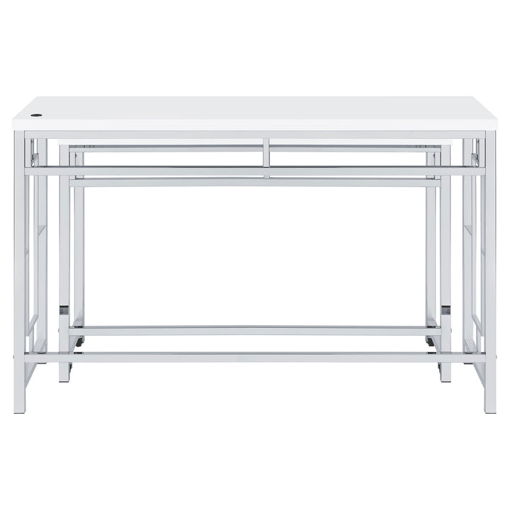 Jackson 4-piece Multipurpose Counter Height Table Set White and Chrome