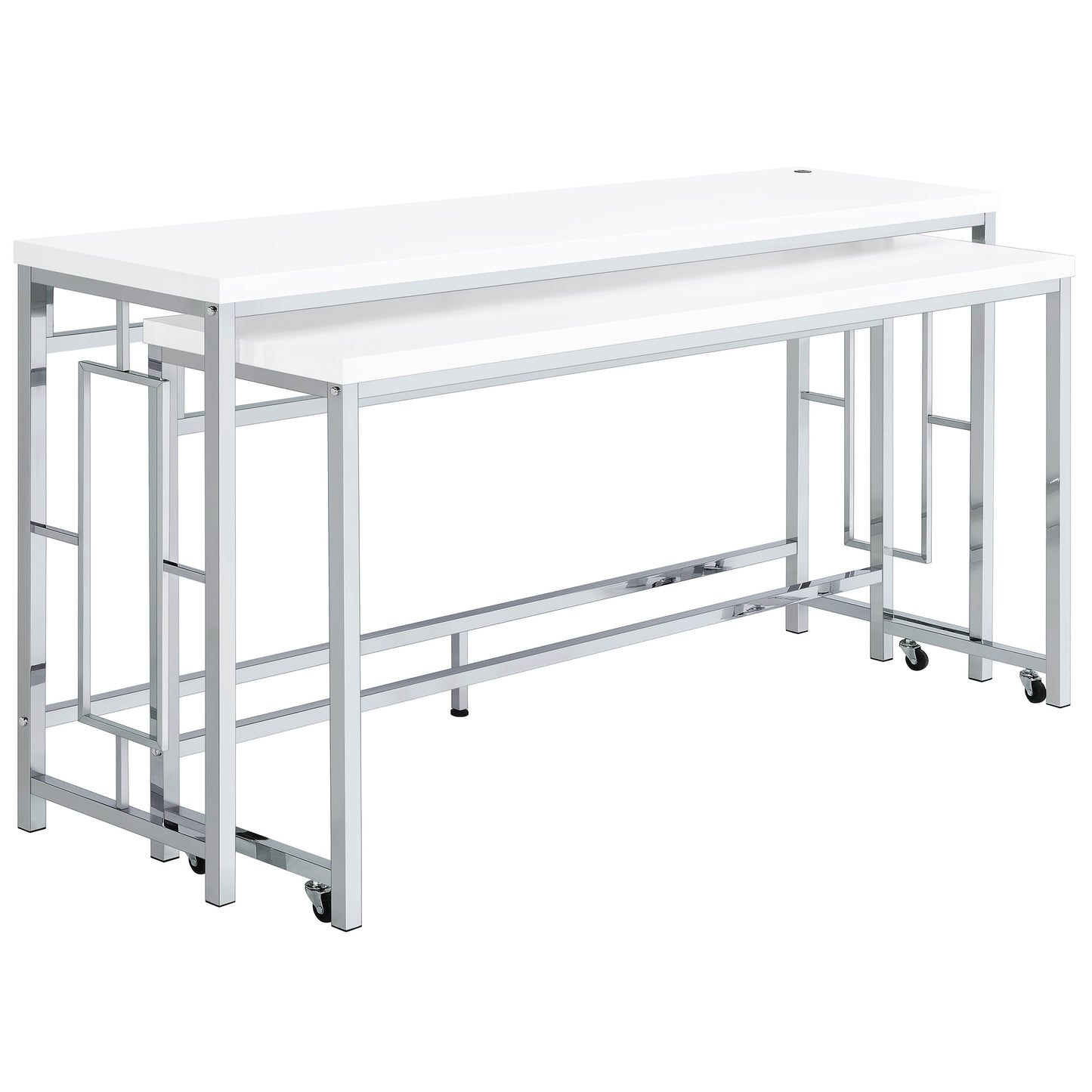 Jackson 5-piece Multipurpose Counter Height Table Set White and Chrome