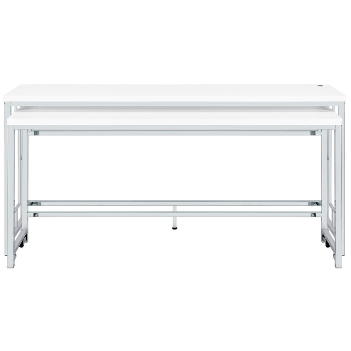 Jackson 5-piece Multipurpose Counter Height Table Set White and Chrome