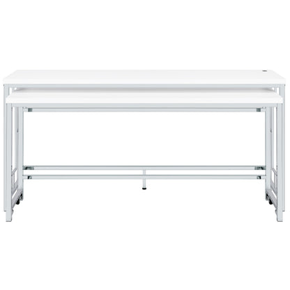 Jackson 5-piece Multipurpose Counter Height Table Set White and Chrome