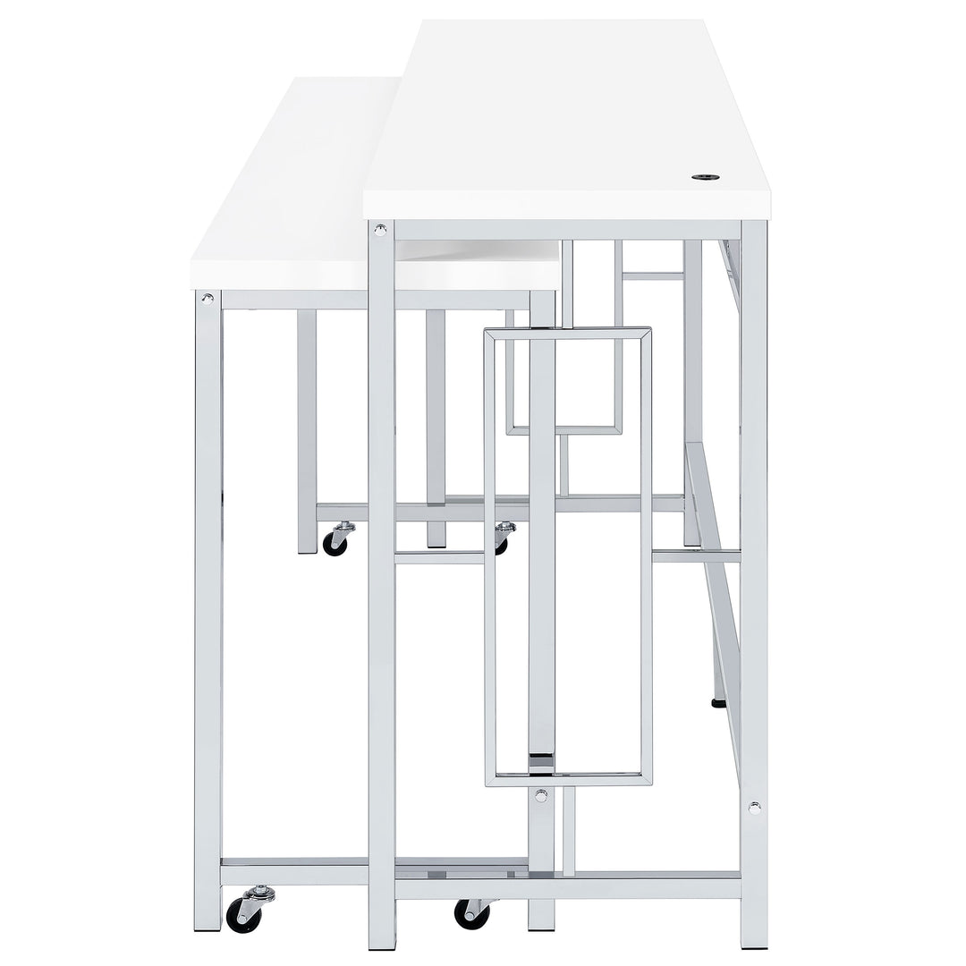 Jackson 5-piece Multipurpose Counter Height Table Set White and Chrome