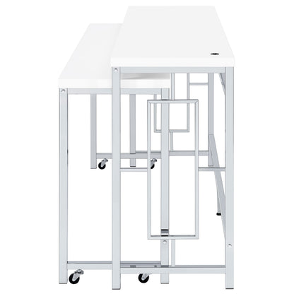 Jackson 5-piece Multipurpose Counter Height Table Set White and Chrome