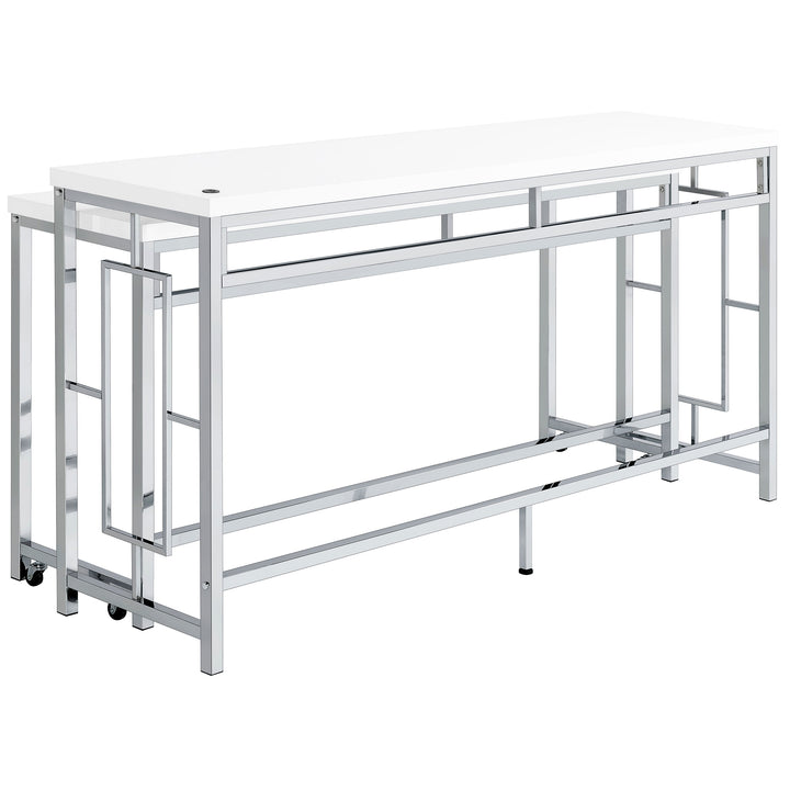 Jackson 5-piece Multipurpose Counter Height Table Set White and Chrome