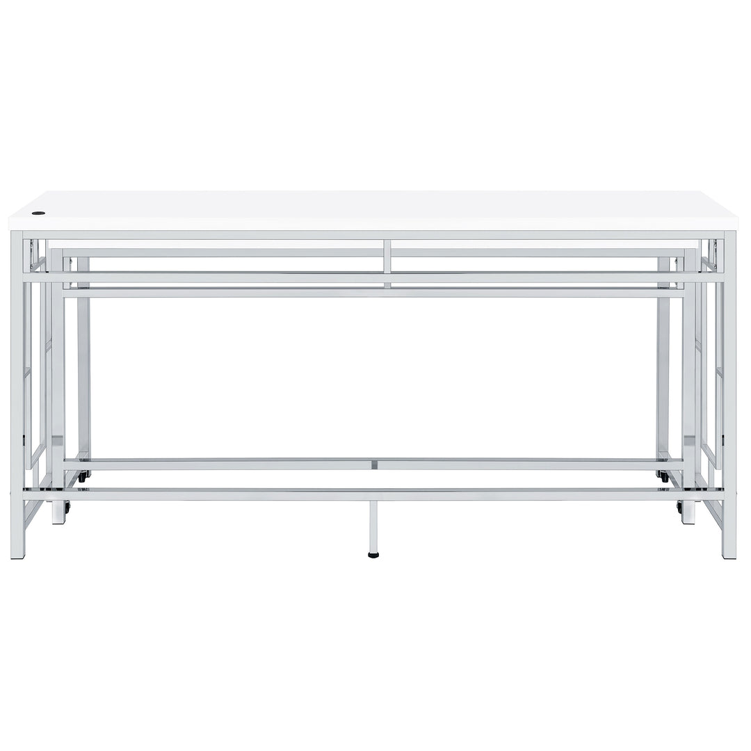 Jackson 5-piece Multipurpose Counter Height Table Set White and Chrome