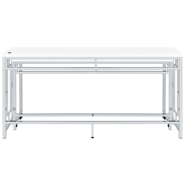 Jackson 5-piece Multipurpose Counter Height Table Set White and Chrome