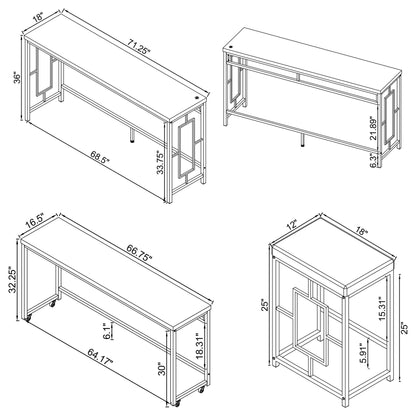 Jackson 5-piece Multipurpose Counter Height Table Set White and Chrome