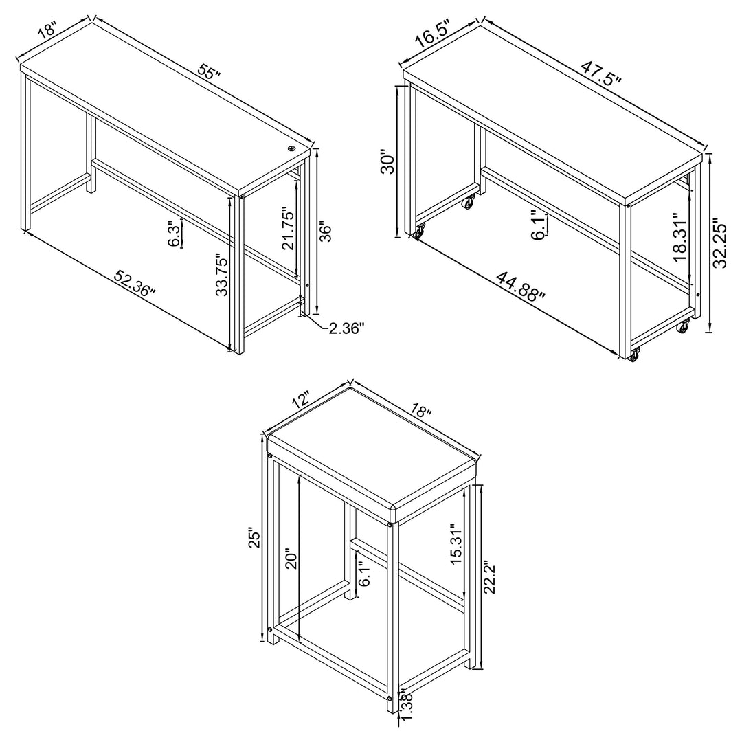 Hawes 4-piece Multipurpose Counter Height Table Set Black