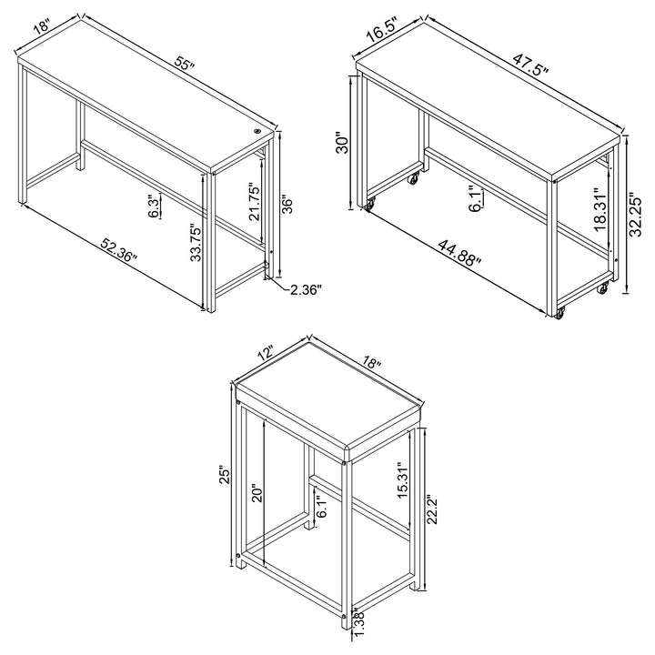 Hawes 4-piece Multipurpose Counter Height Table Set Black