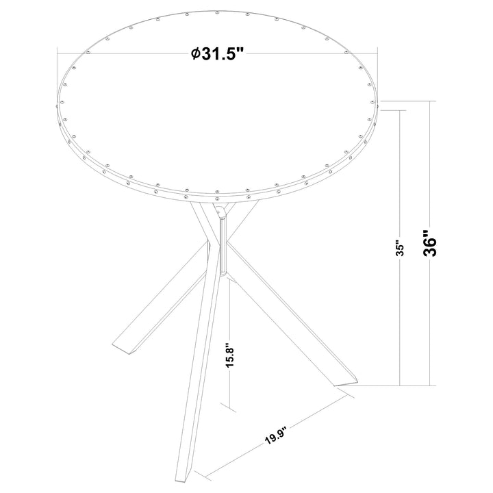 Kenzo Round Metal Top Bar Table Silver and Sandy Black