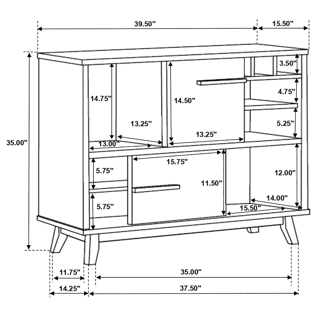 Ezekiel Wine Cabinet with 2 Sliding Doors Walnut and Black