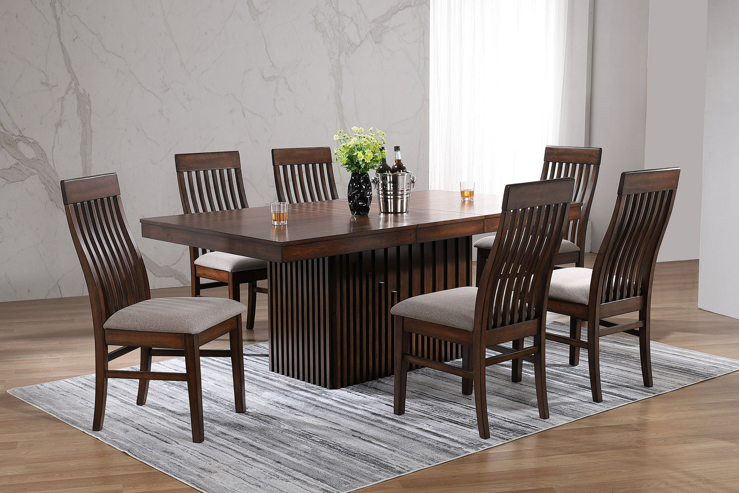 Briarwood 7-piece Rectangular Dining Set with Removable Extension Leaf Mango Oak