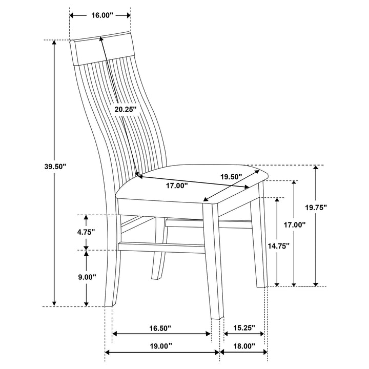 Briarwood Slat Back Dining Side Chair Mango Oak and Brown (Set of 2)