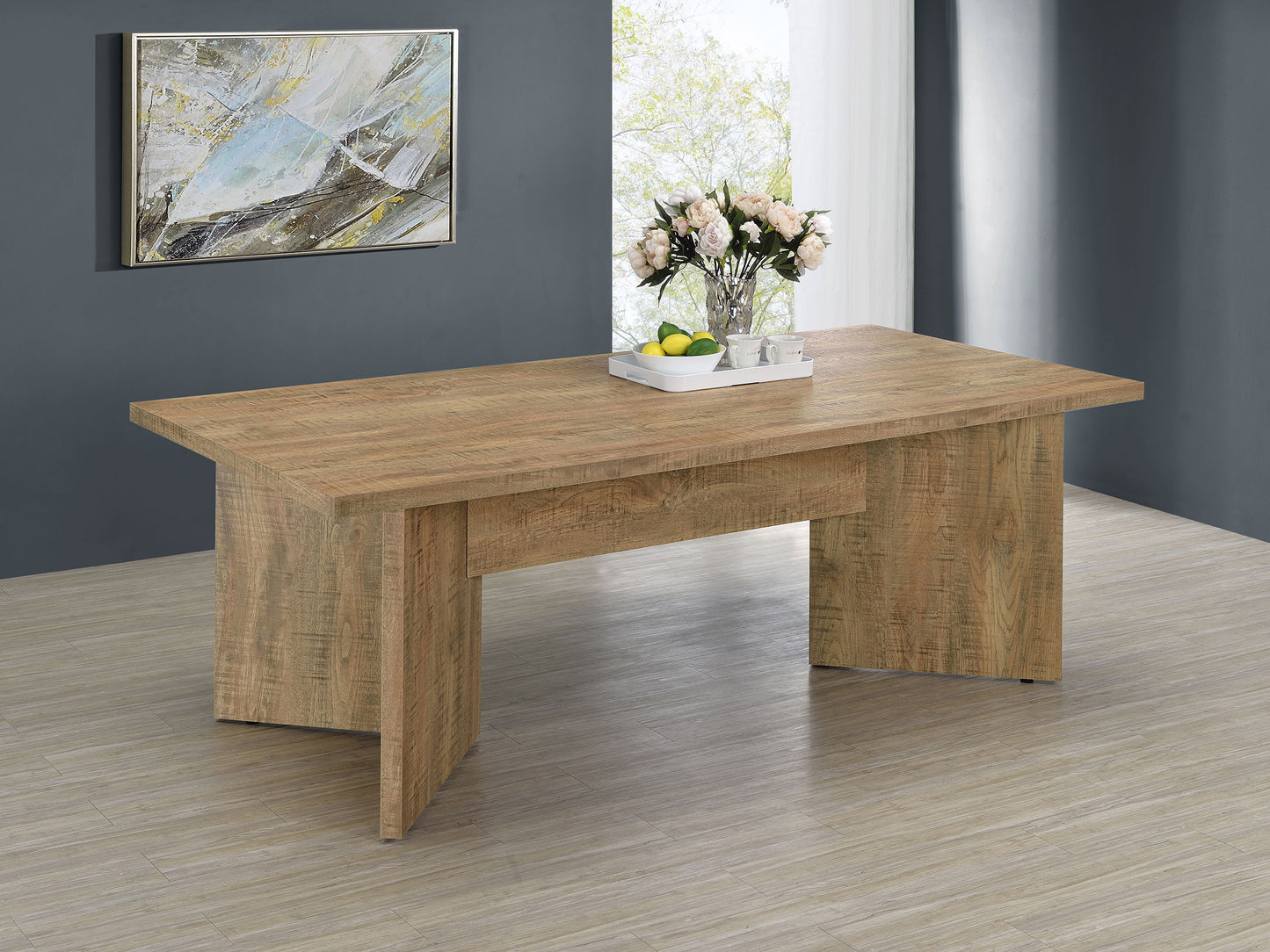 Jamestown Rectangular Engineered Wood Dining Table with Decorative Laminate Mango Brown