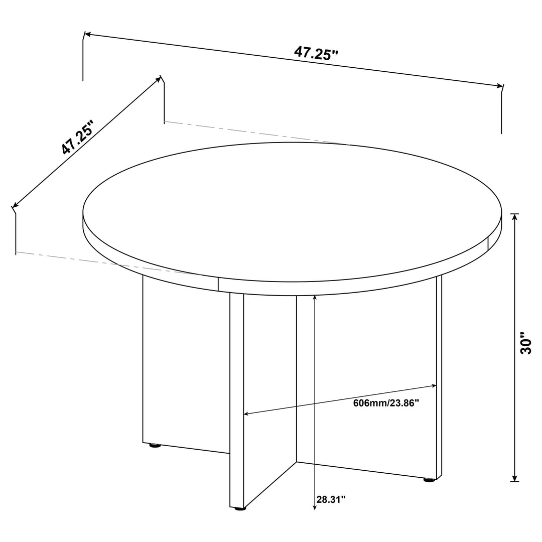 Jamestown Round Engineered Wood Dining Table with Decorative Laminate Mango Brown