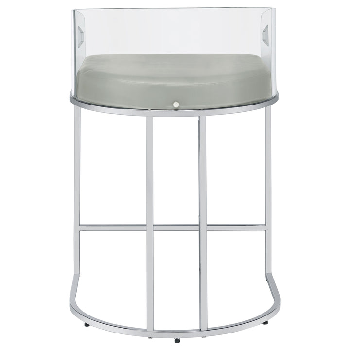 Thermosolis Acrylic Back Counter Height Stools Grey and Chrome (Set of 2)