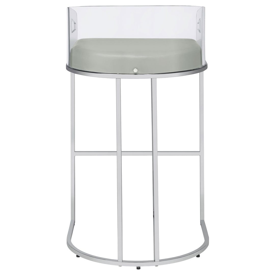 Thermosolis Acrylic Back Bar Stools Grey and Chrome (Set of 2)