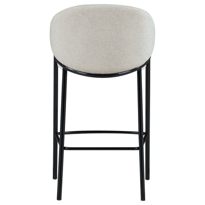 Chadwick Sloped Arm Bar Stools Beige and Glossy Black (Set of 2)