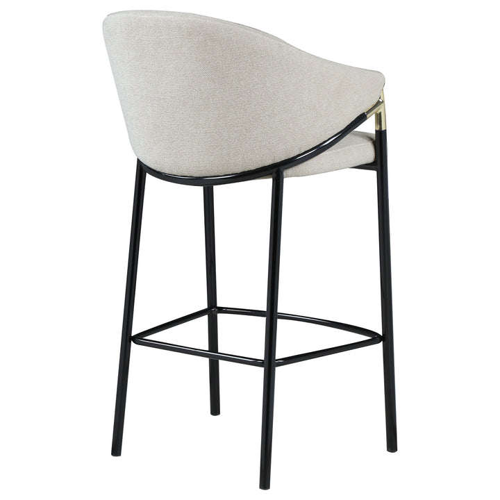 Chadwick Sloped Arm Bar Stools Beige and Glossy Black (Set of 2)