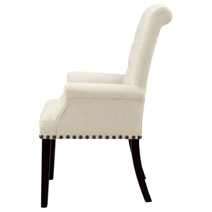 Alana Tufted Back Upholstered Arm Chair Beige