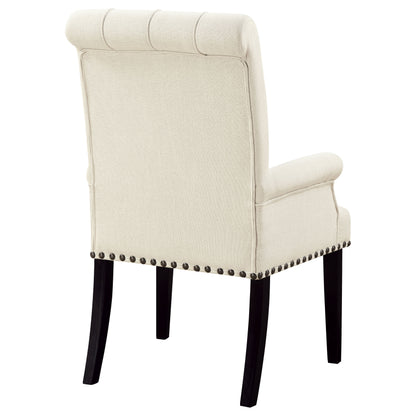 Alana Tufted Back Upholstered Arm Chair Beige