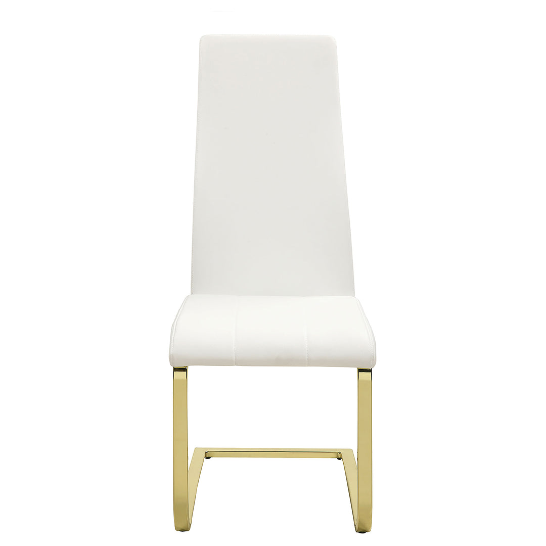 Montclair Side Chairs White and Rustic Brass (Set of 4)