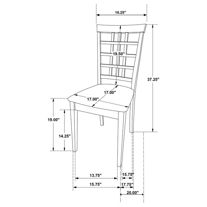 Kelso Lattice Back Dining Chairs Cappuccino (Set of 2)