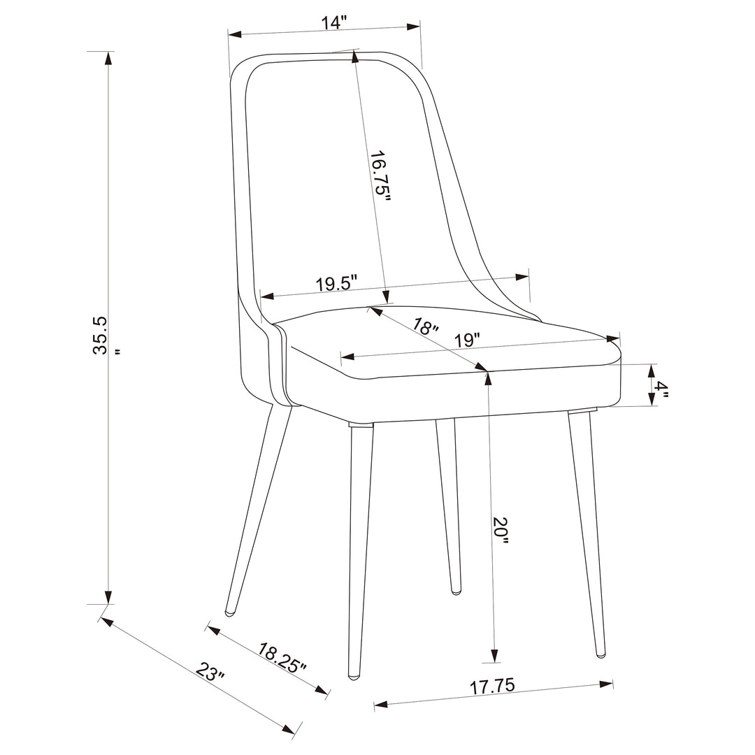 Cabianca Curved Back Side Chairs Grey (Set of 2)