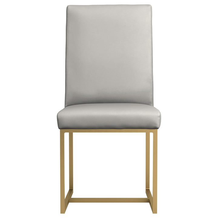 Conway Upholstered Dining Chairs Grey and Aged Gold (Set of 2)