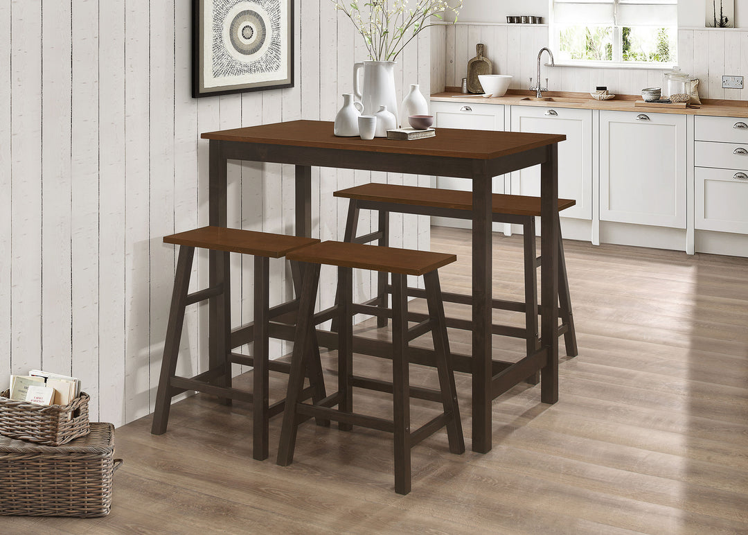 Connie 4-piece Counter Height Set Chestnut and Dark Brown