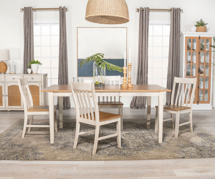 Kirby 5-piece Dining Set Natural and Rustic Off White