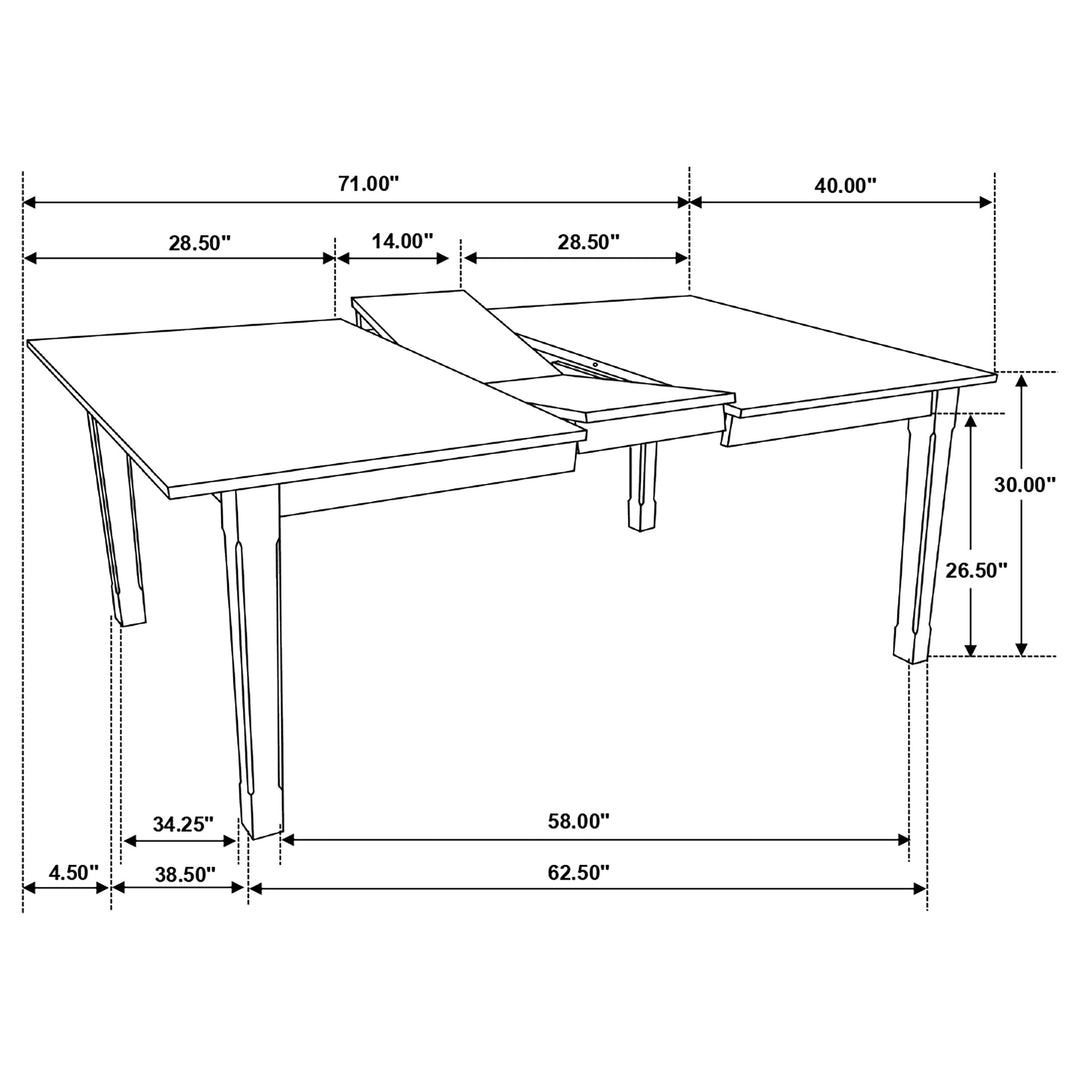 Kirby 5-piece Dining Set Natural and Rustic Off White