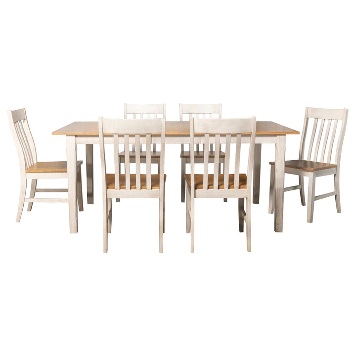 Kirby 7-piece Dining Set Natural and Rustic Off White