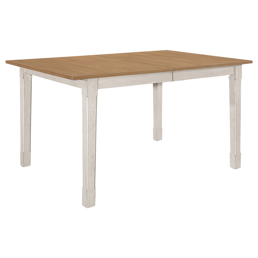 Kirby Rectangular Dining Table with Butterfly Leaf Natural and Rustic Off White