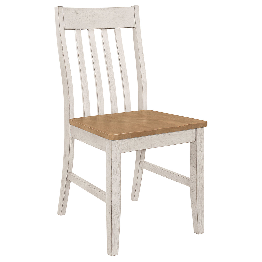 Kirby Slat Back Side Chair (Set of 2) Natural and Rustic Off White