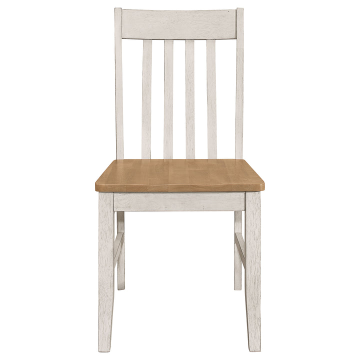 Kirby Slat Back Side Chair (Set of 2) Natural and Rustic Off White