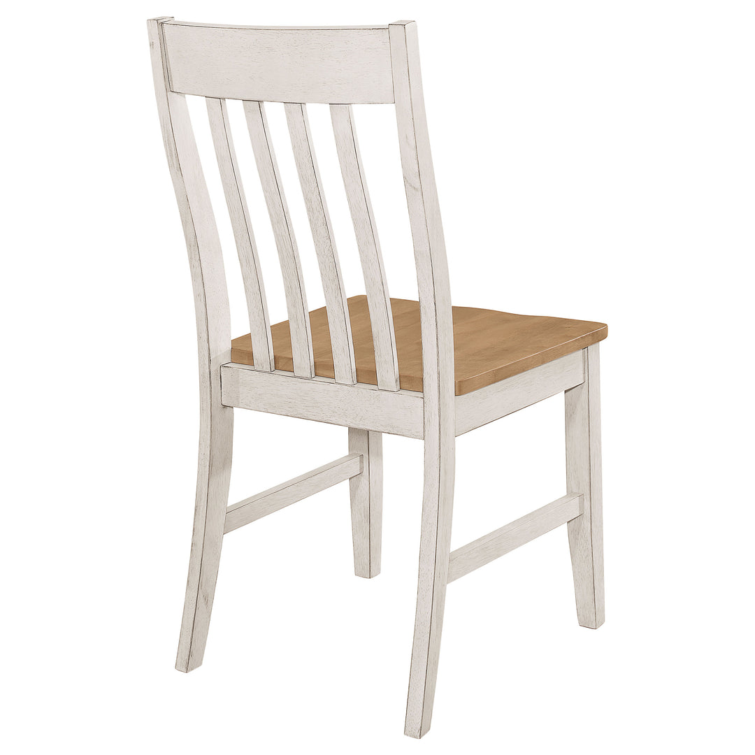 Kirby Slat Back Side Chair (Set of 2) Natural and Rustic Off White